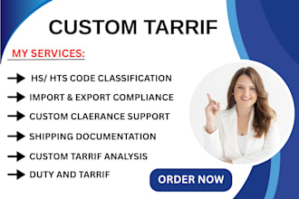 provide custom tarrif hs code trade compliance hts code import export