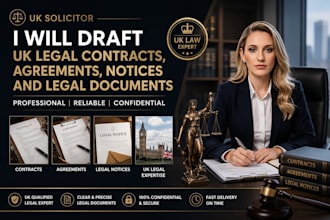 draft UK legal contracts, agreements, notices and legal documents