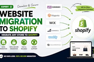 shopify migration woocommerce to shopify magento wix bigcommerce store migration