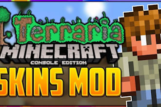 mod minecraft, terraria, sims 4, starbound with biomes, weapons, skins, maps