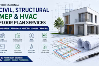 civil, structural engineering mep hvac floor plan louisiana alabama missouri sc