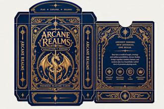 design card game packaging, mpc tuck box, rigid magnetic box, drawer box dieline