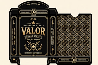 design card game packaging, tuck box, card game box dieline, rigid magnetic box