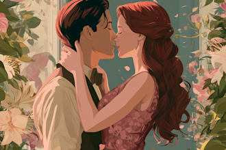 do captivating romantic book cover with emotion and story