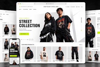 design shopify clothing website,clothing store, fashion store,streetwear website