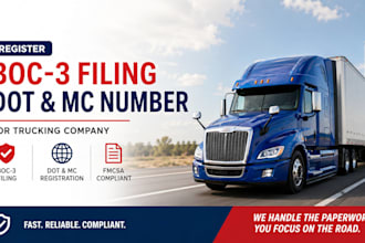 register boc3 filling dot mc number registration for trucking company fmcsa