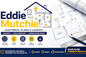 draw electrical floor plans lighting power outlets and swtiches