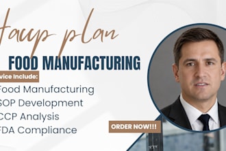 write haccp plan, food safety plan,gmp for meat,sushi,bakery,frozen food company