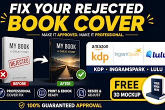 fix rejected book formatting, resize book cover for amazon KDP