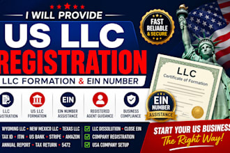 provide llc registration US llc ein number llc formation wyoming llc USA llc