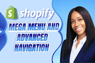 create shopify mega menu, shopify navigation, dropdown and collections
