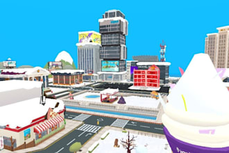 design roblox game, roblox map, city map, terrain map using roblox studio