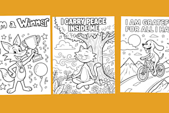 create custom coloring book pages with positive affirmations