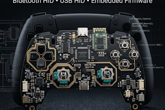design ps4 ps5 game controller pcb, bluetooth hid, usb and embedded firmware