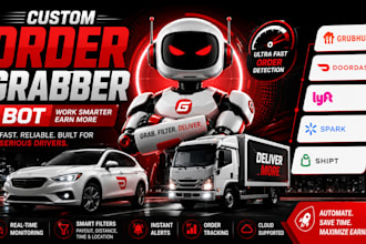 code order grabber bot, grabhub bot, doordash bot, lyft bot, spark bot, shipt