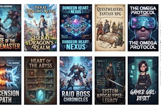 design litrpg  isekai dungeon core ttrpg gamelit wattpad book cover