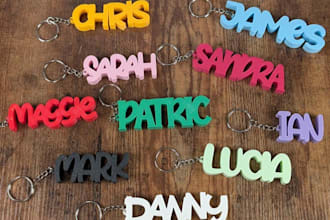 design custom 3d keychains, keyrings and personalizes 3d models