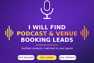 find podcast, music blog and venue booking leads for you