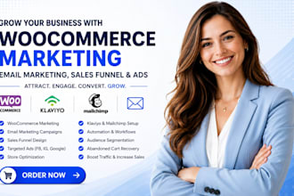 do woocommerce marketing, email marketing, sales funnel and ads