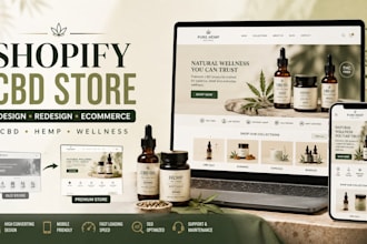 design shopify cbd store hemps oil health wellness medical ecommerce website