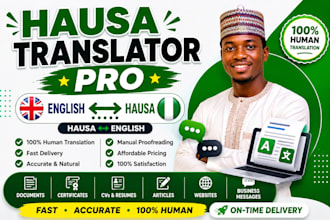 translate hausa to english with perfect grammar in 24 hours