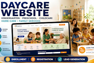build daycare website kindergarten preschool childcare website education website