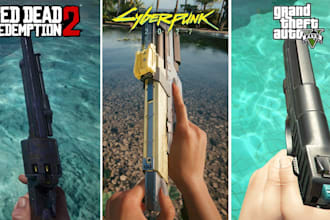 mod red dead redemption 2, gta 5, cyberpunk 2077, and skyrim with custom assets