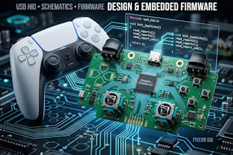 design ps4 ps5 game controller pcb, usb hid and embedded firmware