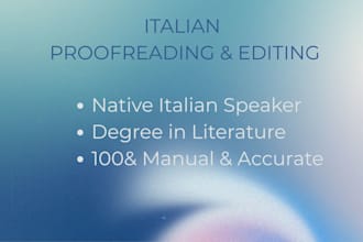 do professional italian proofreading and editing