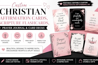 make custom christian affirmation cards printable etsy cards and prayer journals
