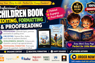 do children book editing, children book formatting, and proofreading