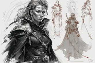 make digital  fantasy sketch artist