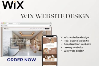 design wix real estate website, wix construction website, luxury wix website