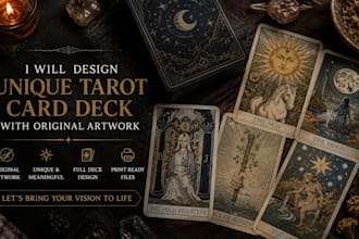 design a unique tarot card deck with original artwork