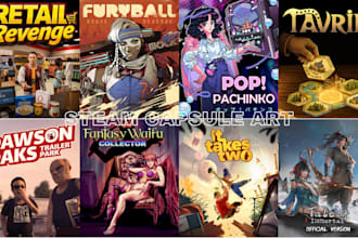 design steam capsule art, steam banner, steam store asset and steam game key art