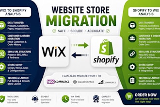 do website store migration and migrate wix to shopify, shopify to wix migration