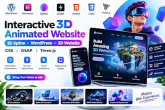 interactive 3d animated website 3d spline wordpress 3d website css gsap threejs