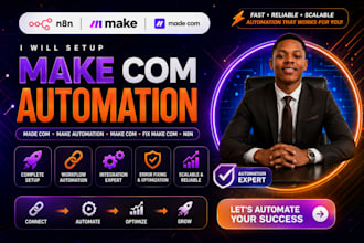 setup make com automation, made com, make automation, make com digital marketing