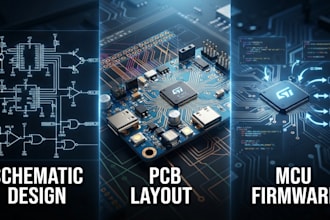 schematic design, pcb layout and mcu firmware development