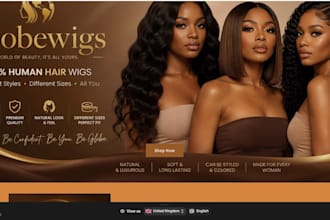 design hair extension shopify store beauty website hair salon dropshipping store