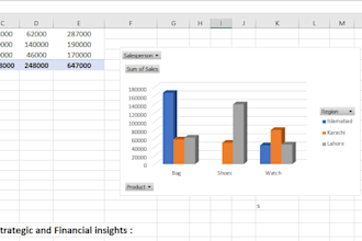 do data analytics, excel dashboards, and financial insights