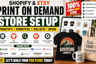 build shopify pod store etsy pod store printify printful gelato print on demand