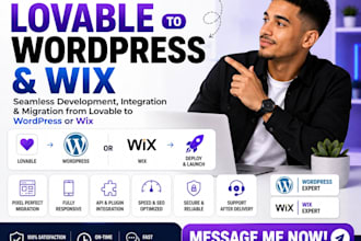 lovable to wordpress dev, integrate deploy migrate to lovable to wordpress wix