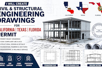create civil structural engineering drawings for california texas florida permit