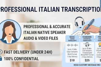 transcribe your audio and video files in italian accurately