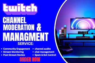 be your twitch moderator stream chat moderator, mod twitch