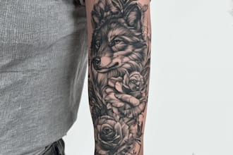 design a professional blackwork tattoo