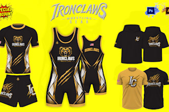 do art direction for wrestling and sportswear apparel lines