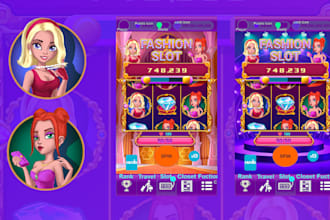 design stunning slots game UI graphics and animation