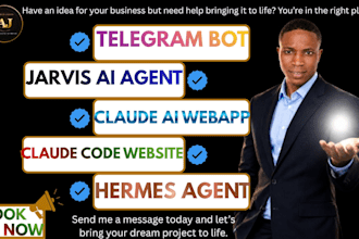 create claude ai webapp claude code website hermes jarvis ai agent telegram bot